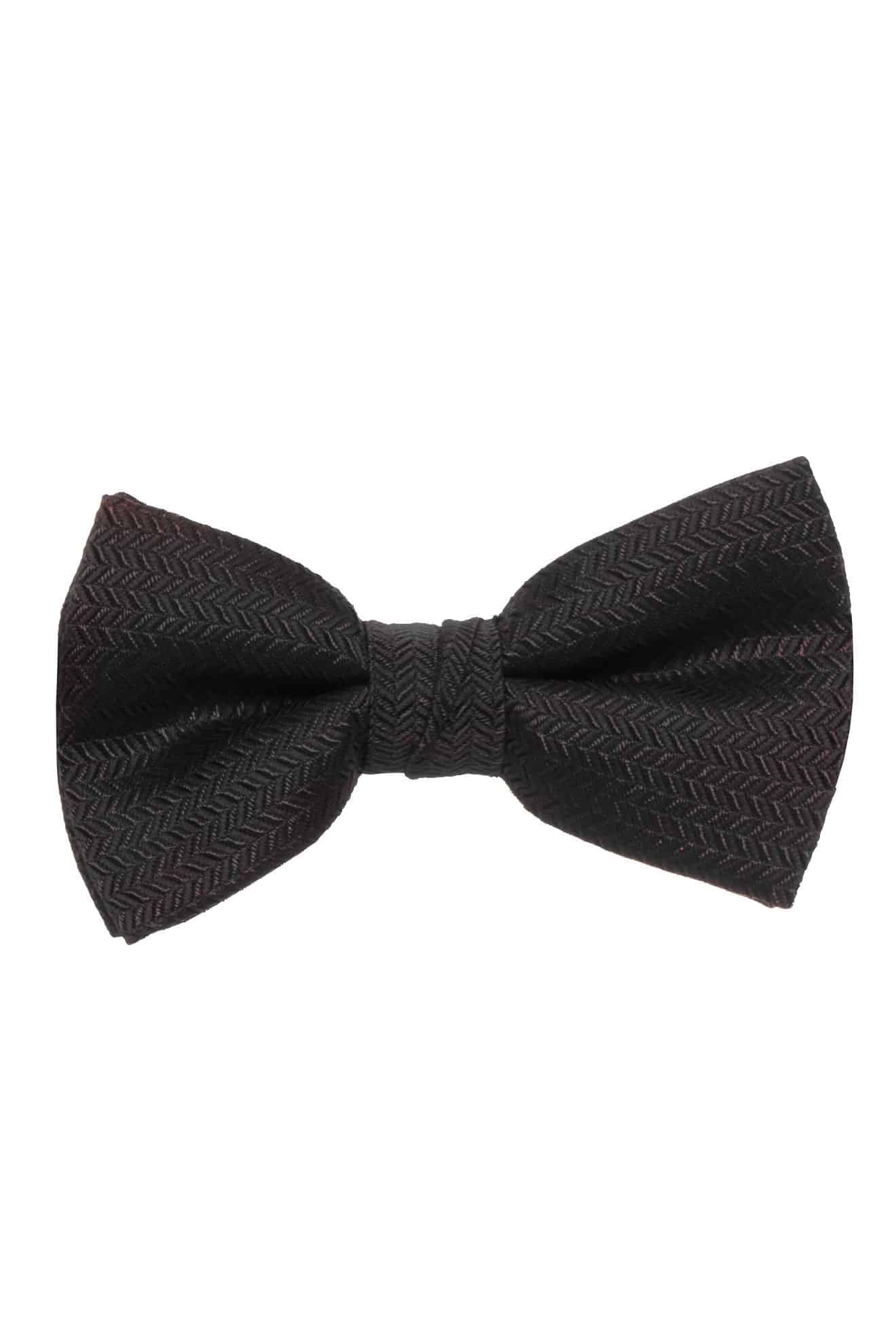 A stylish black bow tie on a clean white background, perfect for tuxedo or suit rentals.
