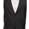 A black and white tuxedo vest with bow tie available for suit rental or tuxedo rental.