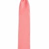 A pink necktie on a white background, perfect for suit rental or tuxedo rental.
