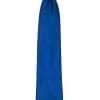 A blue neck tie for tuxedo rental or suit rental, on a white background.