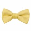 A yellow bow tie on a white background, perfect for suit rental.