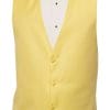 A yellow vest and bow tie on a mannequin available for suit rental.